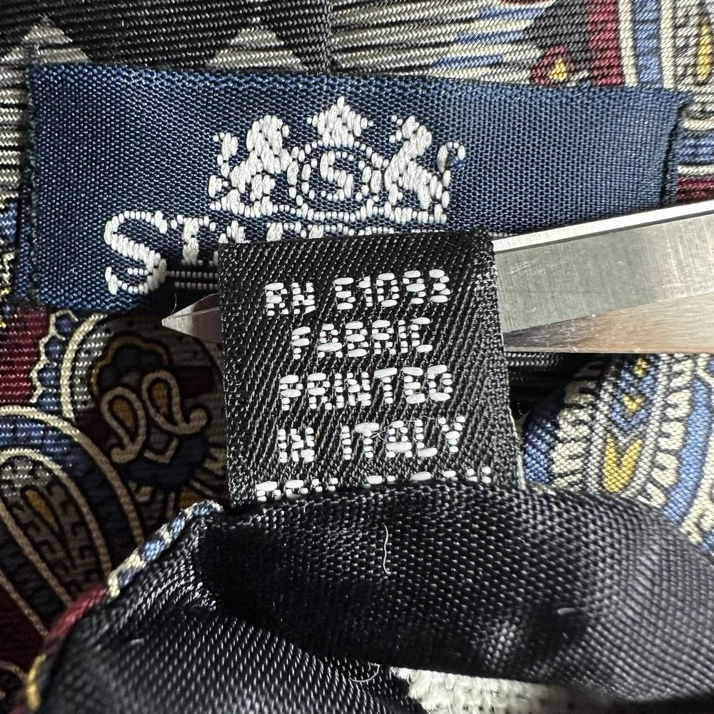 Stafford Mens 100% Silk Paisley Traditional‎ Neck Tie Multicolor Preppy Work